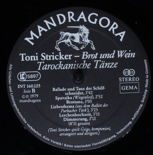 Mandragora (2) INT 160.125 - Toni Stricker - Brot Und Wein (Taro - Image 6