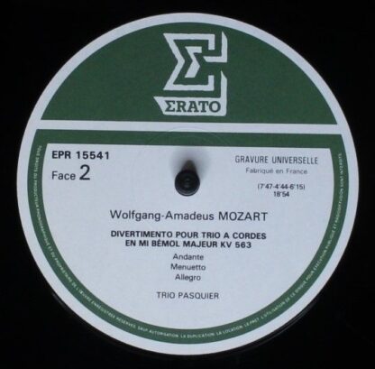 Erato EPR15541 - Wolfgang Amadeus Mozart, Trio Pasquier - Divert - Image 4