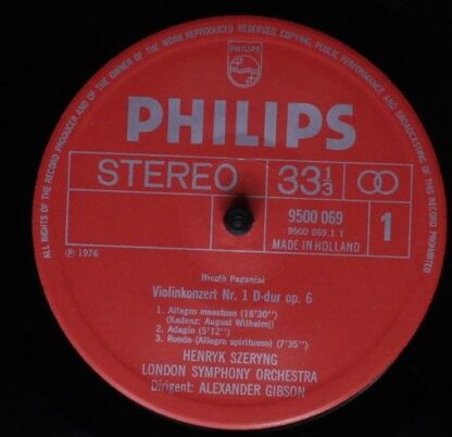 Philips 9500 069 - Niccolò Paganini, Henryk Szeryng, London Symp - Image 3