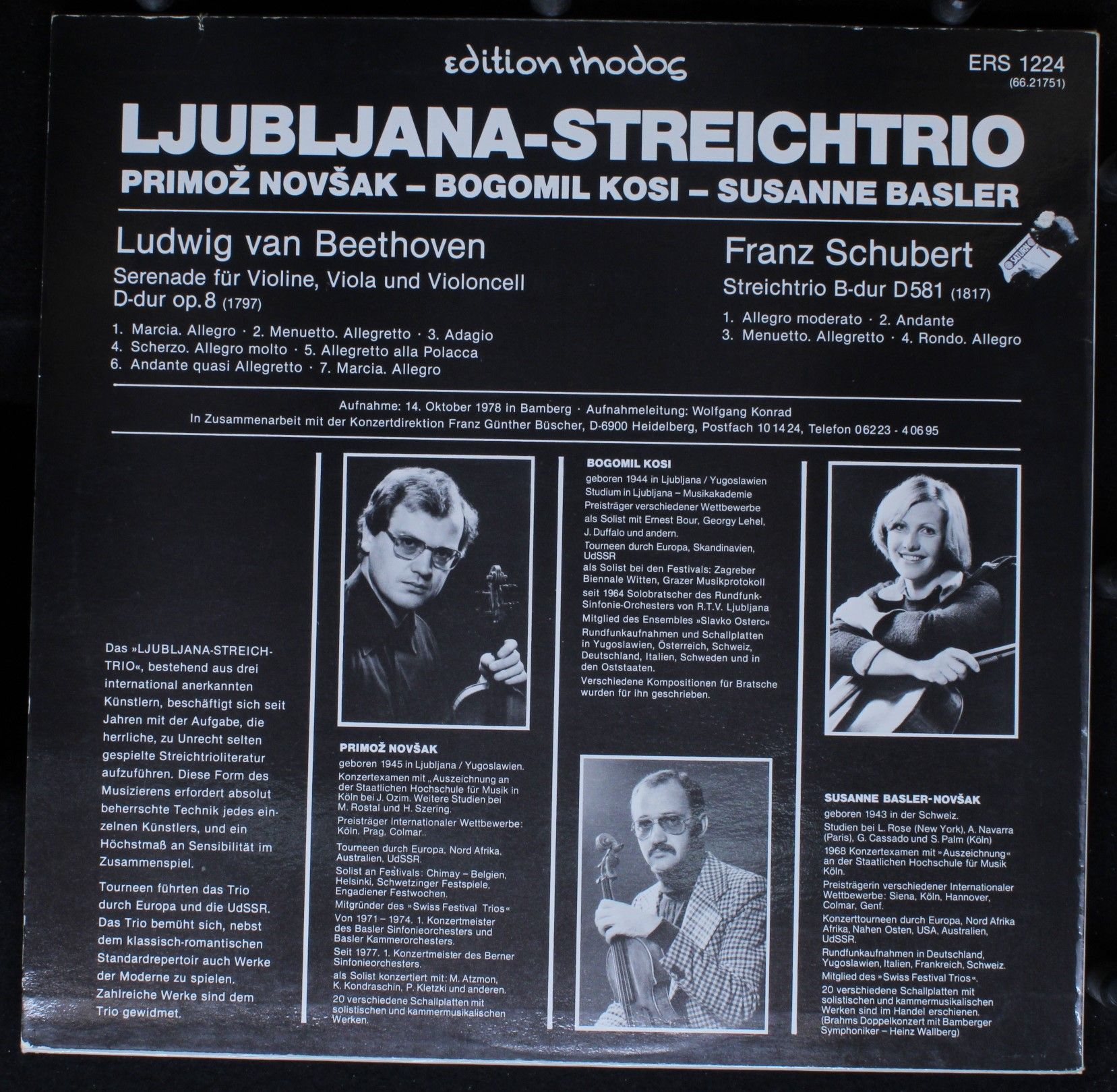 Edition Rhodos ERS 1224 - Ljubljana-Streichtrio, Ludwig van Beet - Image 2