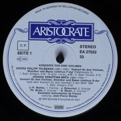 Aristocrate EA 27 022 - Georg Philipp Telemann, Johann Sebastian - Image 3