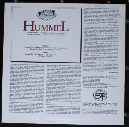 Amon Ra SAR 12 - Johann Nepomuk Hummel, Ralph Holmes, Richard Bu - Image 2