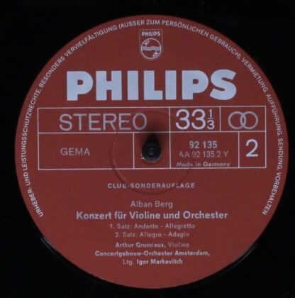 Philips 92 135 - Alban Berg, Arthur Grumiaux, London Symphony Or - Image 4
