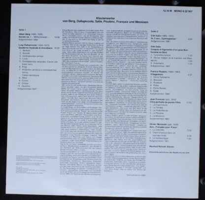 Eterna 8 22 907 - Manfred Reinelt, Alban Berg, Luigi Dallapiccol - Image 3