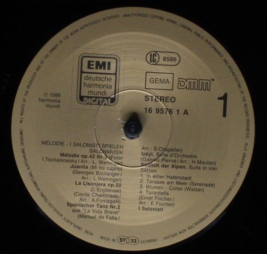 EMI 16 9576 1 - I Salonisti - Melodie - I Salonisti Spielen Salo - Image 3