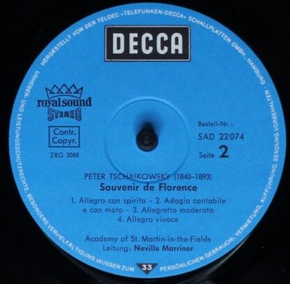 DECCA SAD 22074 - Pyotr Ilyich Tchaikovsky, The Academy Of St. M - Image 4