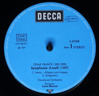 DECCA 6.42168 AS - César Franck, Lorin Maazel, The Cleveland Orc - Image 3
