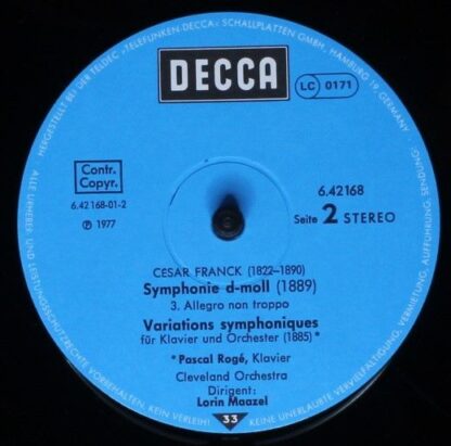 DECCA 6.42168 AS - César Franck, Lorin Maazel, The Cleveland Orc - Image 4