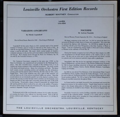 First Edition Records LS-654 - The Louisville Orchestra - Variaz - Image 3