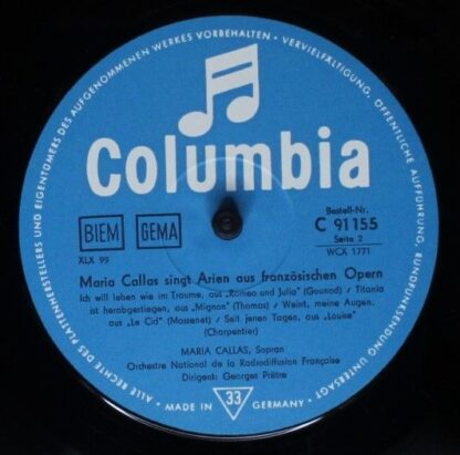 Columbia C 91 155 - Maria Callas - Maria Callas Singt Arien Aus - Image 4