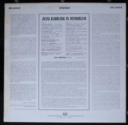 RCA Victor Red Seal LSC 2570-B - Jussi Björling - In Memoriam - Image 2