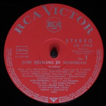 RCA Victor Red Seal LSC 2570-B - Jussi Björling - In Memoriam - Image 3