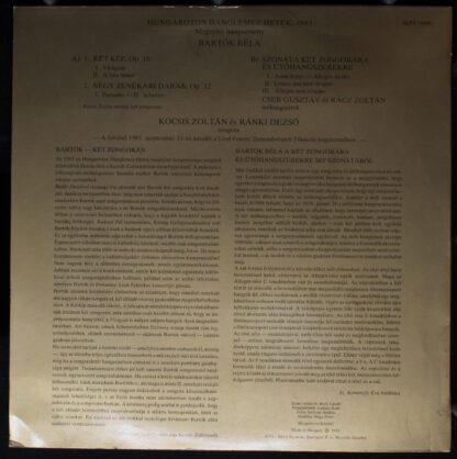 Hungaroton SLPX 12400 - Béla Bartók, Zoltán Kocsis, Dezső Ránki - Image 2