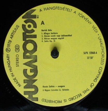 Hungaroton SLPX 12068 - Zoltán Kocsis, Béla Bartók - Allegro Bar - Image 3