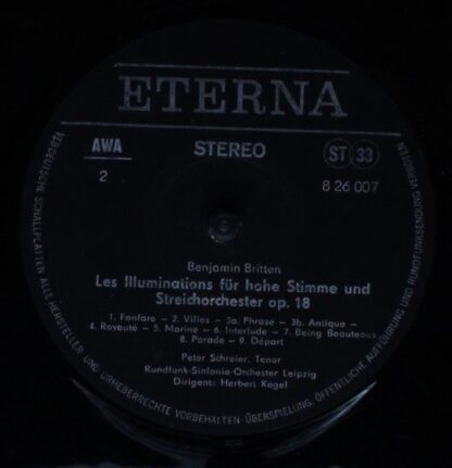 Eterna 8 26 007 - Peter Schreier, Benjamin Britten, Günther Opit - Image 4