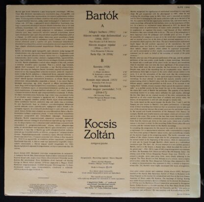 Hungaroton SLPX 12068 - Zoltán Kocsis, Béla Bartók - Allegro Bar - Image 2