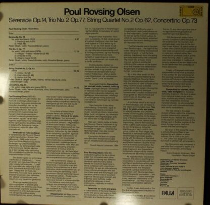 Paula PAULA 36 - Poul Rovsing Olsen - Serenade Op. 14 / Trio No. - Image 2