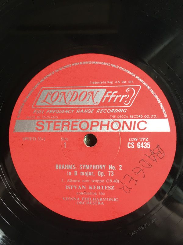 London Records CS 6435 - Johannes Brahms, István Kertész, Wiener - Image 3