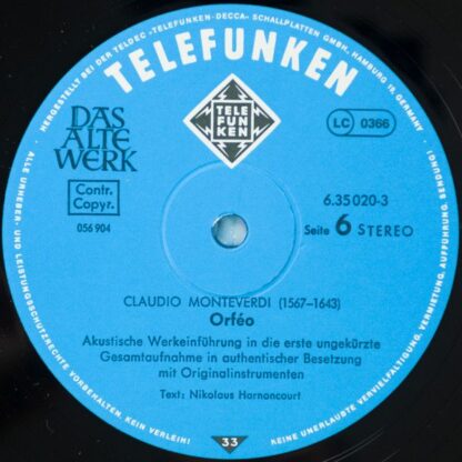 Telefunken 6.35020 - Claudio Monteverdi, Capella Antiqua München - Image 8