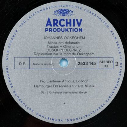 Archiv Produktion 2533 145 - Johannes Ockeghem, Josquin Des Prés - Image 5