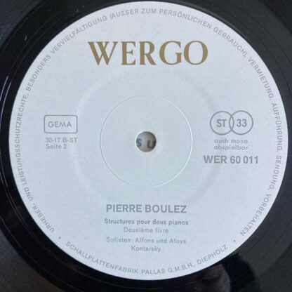 WERGO WER 60 011 - Pierre Boulez, Alfons & Aloys Kontarsky - Str - Image 4
