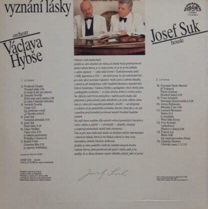 Supraphon 1113 4156 - Václav Hybš Orchestra, Josef Suk - Vyznání - Image 2