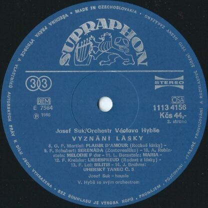 Supraphon 1113 4156 - Václav Hybš Orchestra, Josef Suk - Vyznání - Image 6