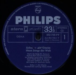 Philips 843 750 PY - Esther & Abi Ofarim - Neue Songs Der Welt