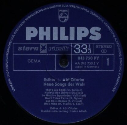 Philips 843 750 PY - Esther & Abi Ofarim - Neue Songs Der Welt