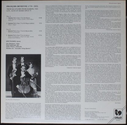 Gallo (4) 30-472 - François Devienne - Trois Quatuors Pour Basso - Image 2
