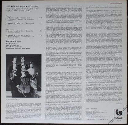 Gallo (4) 30-472 - François Devienne - Trois Quatuors Pour Basso - Image 2