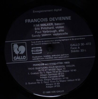 Gallo (4) 30-472 - François Devienne - Trois Quatuors Pour Basso - Image 3