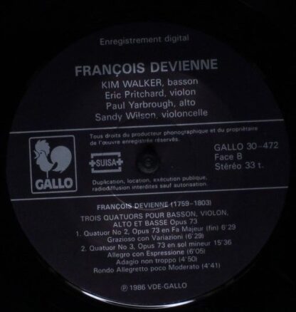 Gallo (4) 30-472 - François Devienne - Trois Quatuors Pour Basso - Image 4