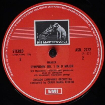 His Master's Voice ASD 2722 - Gustav Mahler, Carlo Maria Giulini - Image 4