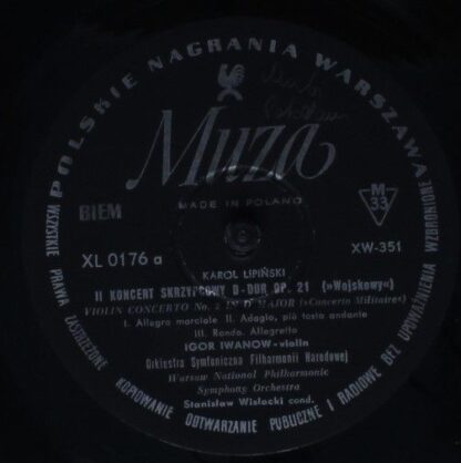 Polskie Nagrania Muza XL 0176 - Karol Lipiński, Franciszek Lesse - Image 3
