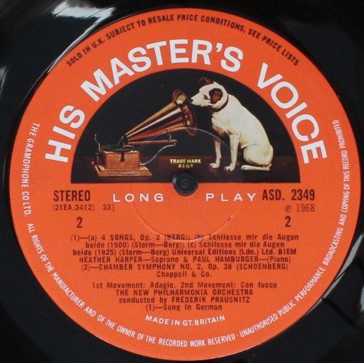 His Master's Voice ASD 2349 - Arnold Schoenberg, Anton Webern, A - Image 4