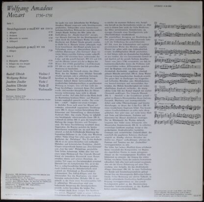 Eterna 8 26 068 - Wolfgang Amadeus Mozart, Ulbrich-Quartett, Joa - Image 2