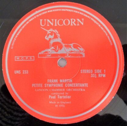 Unicorn Records (3) UNS 233 - Frank Martin (3), Paul Tortelier, - Image 3
