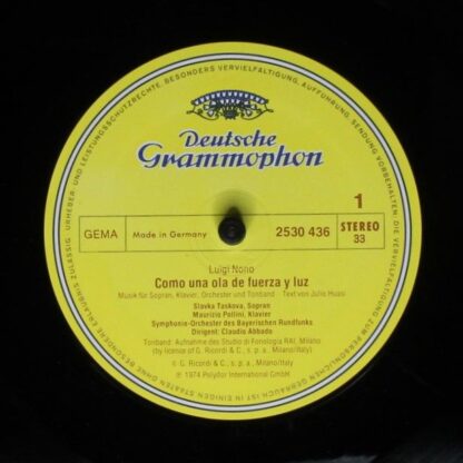 Deutsche Grammophon 2530 436 - Luigi Nono - Como Una Ola De Fuer - Image 5