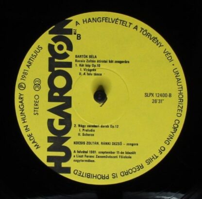 Hungaroton SLPX 12400 - Zoltán Kocsis - Bartók: Sonata For Two P - Image 5