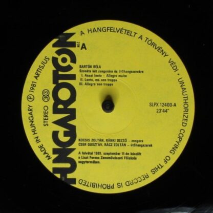 Hungaroton SLPX 12400 - Zoltán Kocsis - Bartók: Sonata For Two P - Image 6