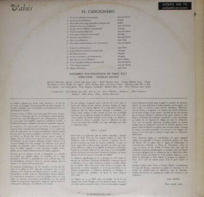 Valois MONO MB 431 - Ensemble Polyphonique De L'O.R.T.F., Charle - Image 2