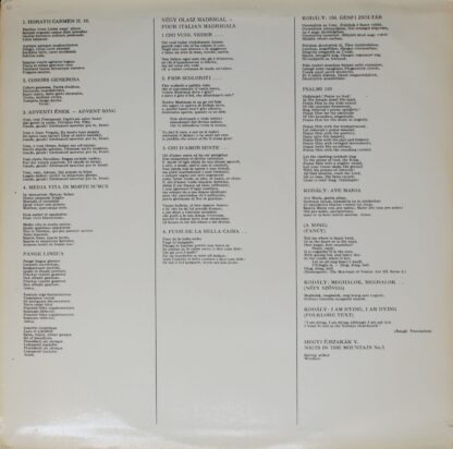 Qualiton LPX 1259 - Zoltán Kodály, "Kodály Zoltán" Chorus Of The - Image 2