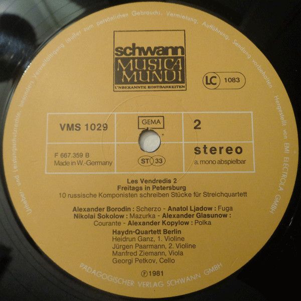 Schwann Musica Mundi VMS 1029 - Alexander Glazunov, Alexander Bo - Image 4