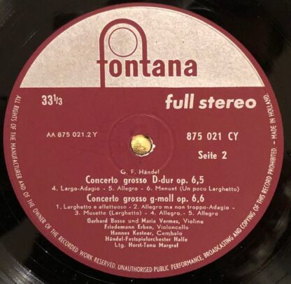 Fontana 875 021 CY - Georg Friedrich Händel, Händel Festspiel-Or - Image 4