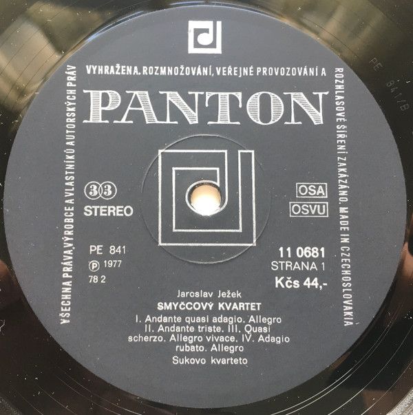 Panton 11 0681 - Jaroslav Ježek, Suk Quartet, Petr Messiereur, K - Image 3