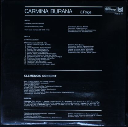 FSM FSM 53 314 - Clemencic Consort, René Clemencic - Carmina Bur - Image 2