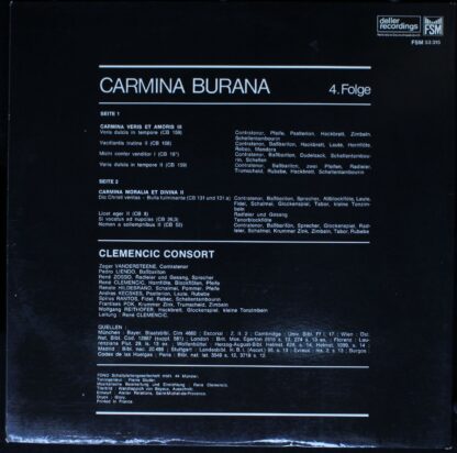 FSM FSM 53 315 - Clemencic Consort, René Clemencic - Carmina Bur - Image 2