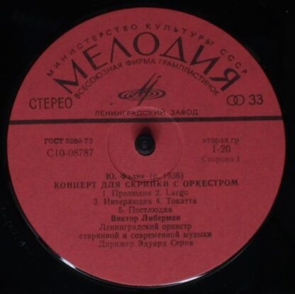 С10—08787-88 - Wiktor Liberman, Boris Tishchenko, Yuri Falik - - Image 3