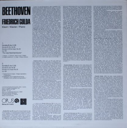 Opus 9111 0372 - Ludwig van Beethoven, Friedrich Gulda - Sonate - Image 2